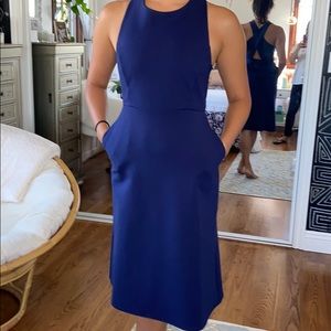 Banana Republic navy blue midi dress